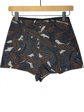 Zara Trafaluc Shorts XS High Waist Tropical Black Orange Blue Resortwear